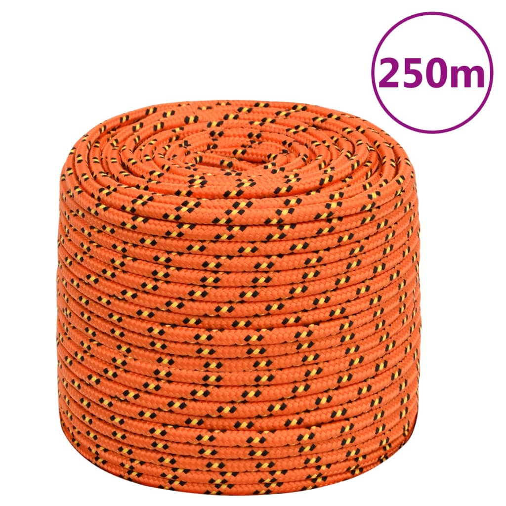 vidaXL Frânghie de barcă, portocaliu, 10 mm, 250 m, polipropilenă vidaXL Frânghie de barcă, portocaliu, 10 mm, 250 m, polipropilenă