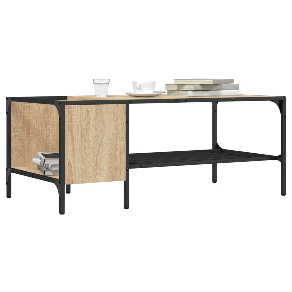 vidaXL Măsuță de cafea cu raft, stejar sonoma, 100x51x40 cm, lemn vidaXL Măsuță de cafea cu raft, stejar sonoma, 100x51x40 cm, lemn
