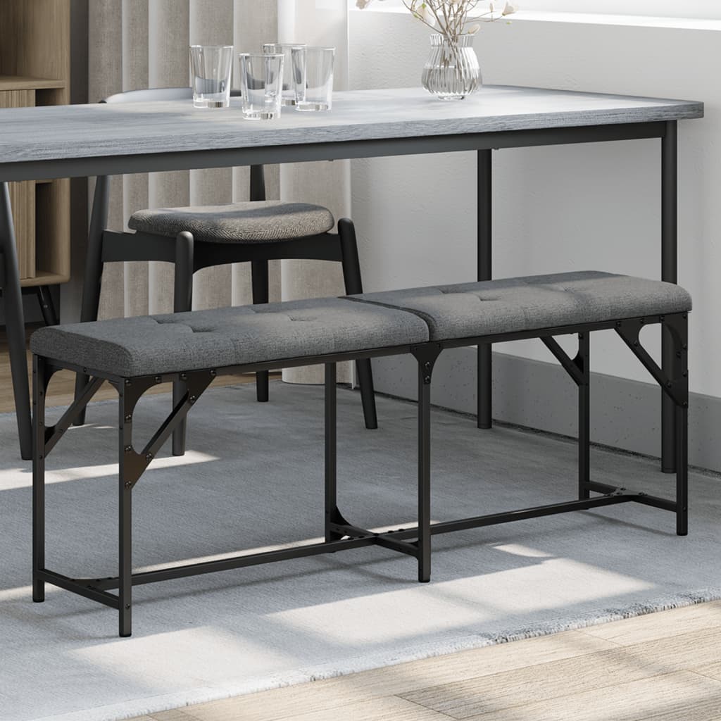 vidaXL Bancă de bucătărie, gri închis, 124x32x45 cm, oțel și textil vidaXL Bancă de bucătărie, gri închis, 124x32x45 cm, oțel și textil