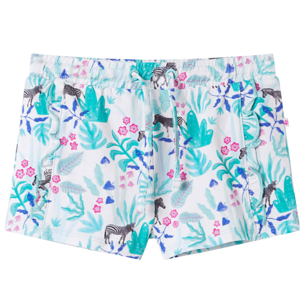 Pantaloni scurți pentru copii cu șnur, ecru și verde mentă închis, 104 Pantaloni scurți pentru copii cu șnur, ecru și verde mentă închis, 104
