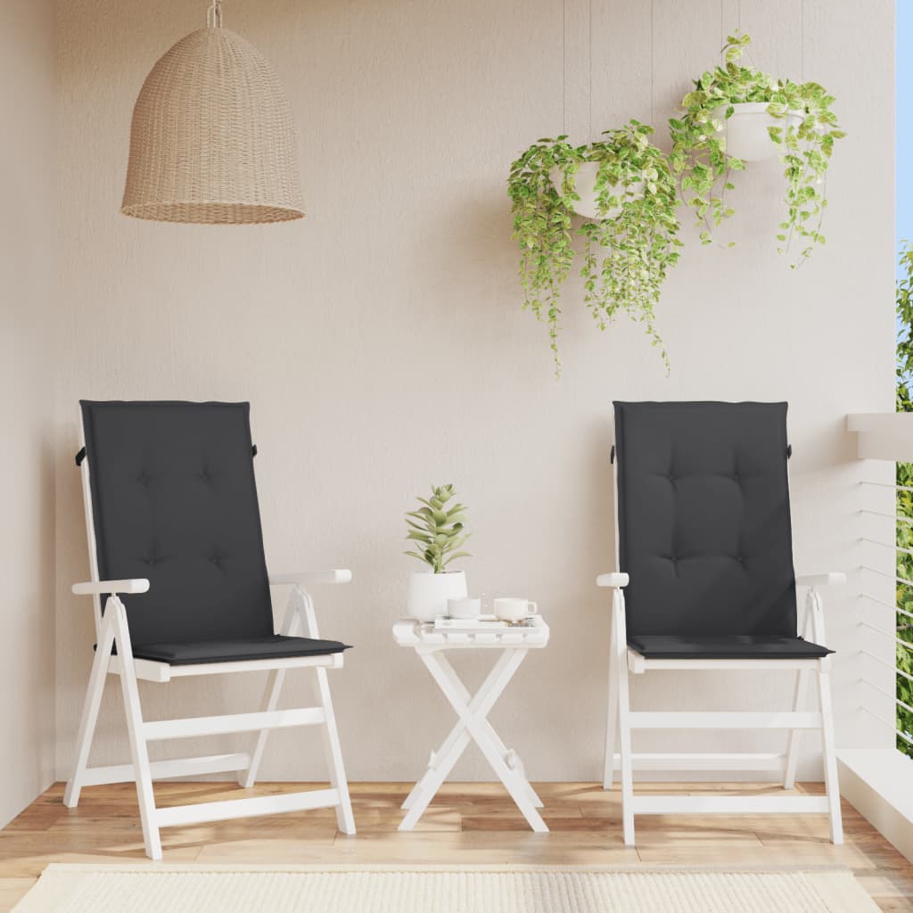 vidaXL Perne scaun spătar înalt, 2 buc., negru, 120x50x3 cm, textil vidaXL Perne scaun spătar înalt, 2 buc., negru, 120x50x3 cm, textil