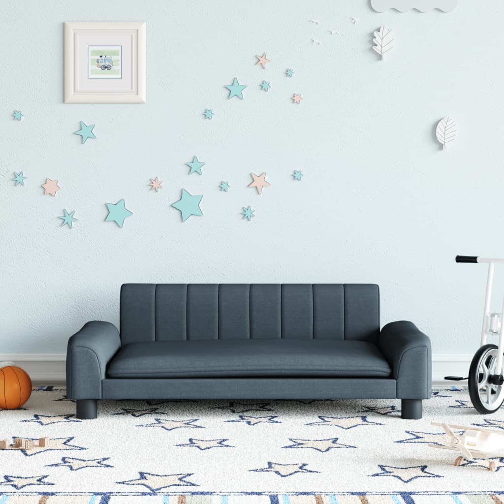 vidaXL Canapea pentru copii, gri închis, 90x53x30 cm, material textil vidaXL Canapea pentru copii, gri închis, 90x53x30 cm, material textil