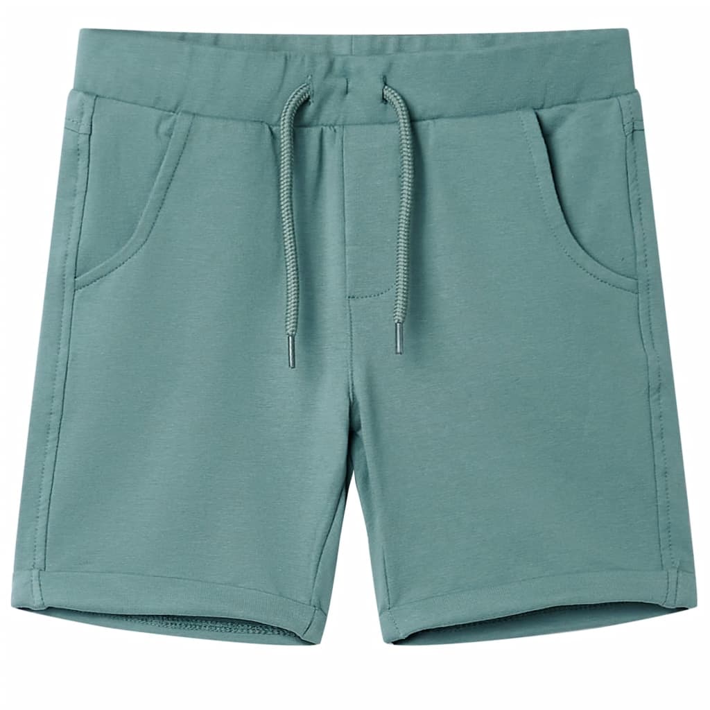 Pantaloni scurți pentru copii cu șnur, albastru petrol învechit, 128 Pantaloni scurți pentru copii cu șnur, albastru petrol învechit, 128