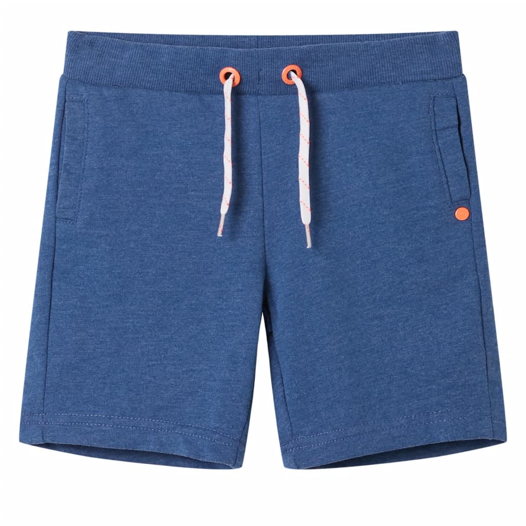 Pantaloni scurți pentru copii cu șnur, albastru melanj închis, 104 Pantaloni scurți pentru copii cu șnur, albastru melanj închis, 104