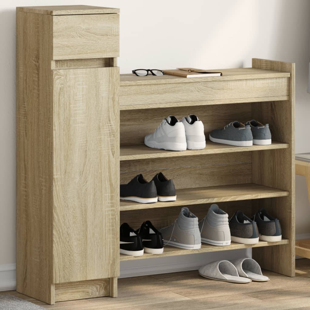 vidaXL Dulap de pantofi stejar Sonoma 100,5x28x100 cm lemn prelucrat vidaXL Dulap de pantofi stejar Sonoma 100,5x28x100 cm lemn prelucrat