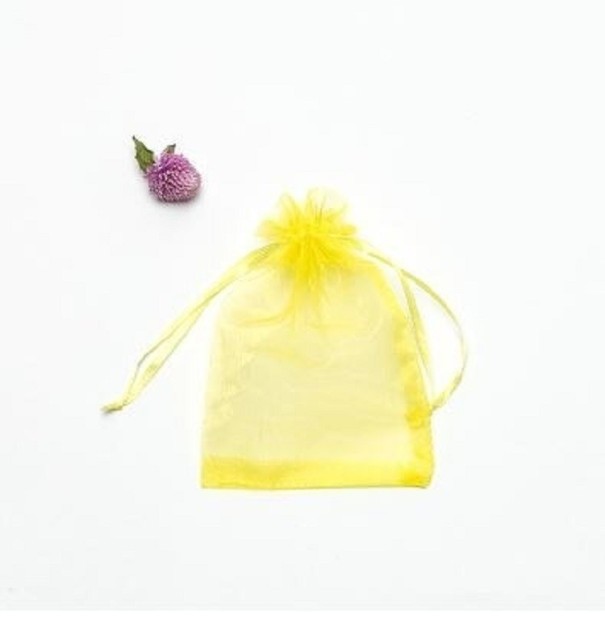 Saci Organza 100 buc galben XL