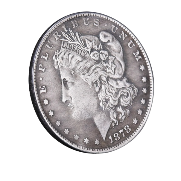 Replică de un dolar din secolul al XIX-lea Monedă comemorativă de un dolar SUA de 3,8 cm 1878, 1879 Statele Unite ale Americii Monedă de metal placată cu argint 1878 Replică de un dolar din secolul al XIX-lea Monedă comemorativă de un dolar SUA de 3,8 cm 1878, 1879 Statele Unite ale Americii Monedă de metal placată cu argint 1878