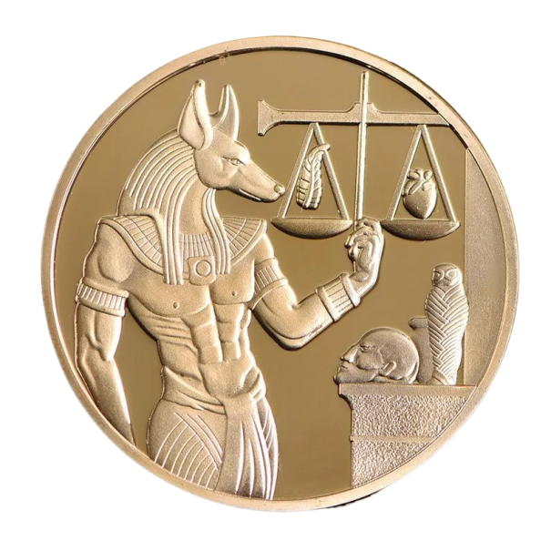 Zeu egiptean Anubis Monedă de colecție placată cu aur 4 cm Monedă comemorativă egipteană cu două fețe Replică Moneda antică a zeului egiptean Piramida Anubis Zeu egiptean Anubis Monedă de colecție placată cu aur 4 cm Monedă comemorativă egipteană cu două fețe Replică Moneda antică a zeului egiptean Piramida Anubis