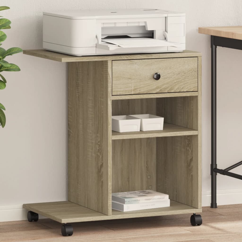 vidaXL Suport pentru imprimantă cu roți, stejar sonoma, 60x40x68,5 cm vidaXL Suport pentru imprimantă cu roți, stejar sonoma, 60x40x68,5 cm