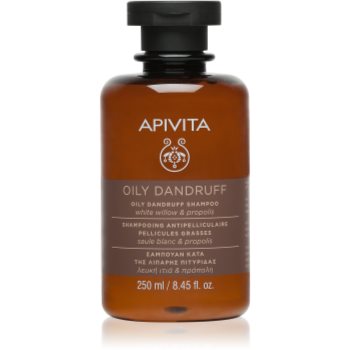 Apivita Holistic Hair Care White Willow & Propolis sampon anti-matreata pentru par gras Apivita Holistic Hair Care White Willow & Propolis sampon anti-matreata pentru par gras