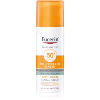 Eucerin Sun Oil Control Tinted gel cremă pentru plajă SPF 50+ Eucerin Sun Oil Control Tinted gel cremă pentru plajă SPF 50+