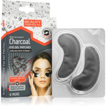 Beauty Formulas Charcoal masca hidrogel pentru ochi cu cărbune activ Beauty Formulas Charcoal masca hidrogel pentru ochi cu cărbune activ
