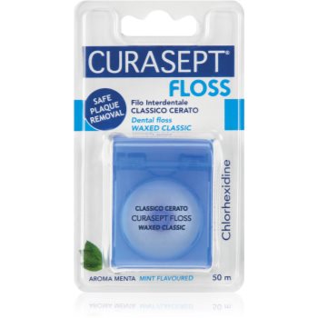 Curasept Dental Floss Waxed Classic ata dentara cu aroma de menta antibacterial Curasept Dental Floss Waxed Classic ata dentara cu aroma de menta antibacterial