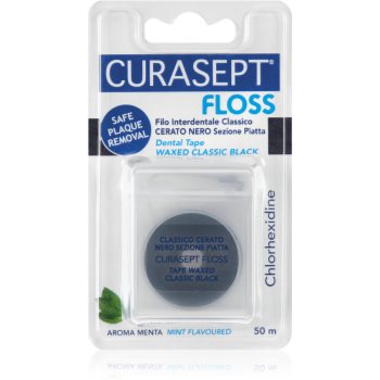 Curasept Dental Tape Waxed Classic Black bandă dentară cerată antibacterial Curasept Dental Tape Waxed Classic Black bandă dentară cerată antibacterial