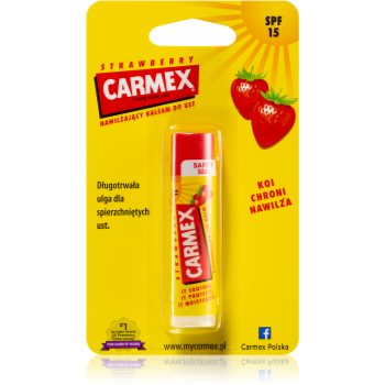 Carmex Strawberry balsam pentru buze cu efect hidratant SPF 15 Carmex Strawberry balsam pentru buze cu efect hidratant SPF 15
