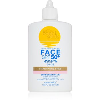 Bondi Sands SPF 50+ Fragrance Free Tinted Face Fluid crema protectoare cu efect de tonifiere faciale Bondi Sands SPF 50+ Fragrance Free Tinted Face Fluid crema protectoare cu efect de tonifiere faciale