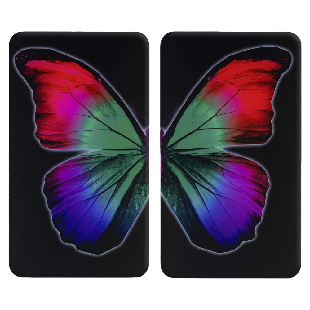 Protecții de aragaz 2 buc. din sticlă temperată 52x30 cm Butterfly by Night – Wenko Protecții de aragaz 2 buc. din sticlă temperată 52x30 cm Butterfly by Night – Wenko