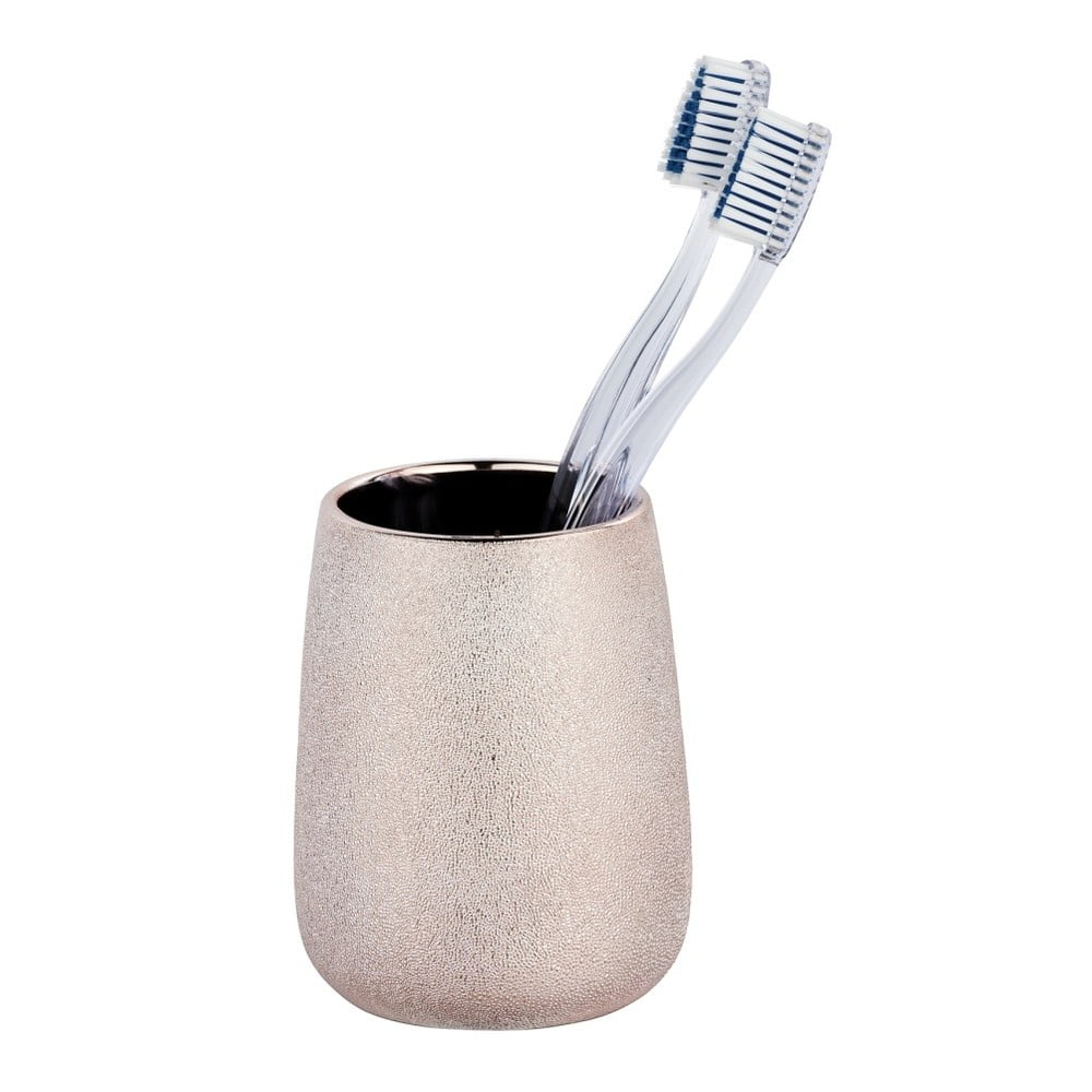 Recipient din ceramică pentru periuțele de dinți Wenko Glimma, roz Recipient din ceramică pentru periuțele de dinți Wenko Glimma, roz