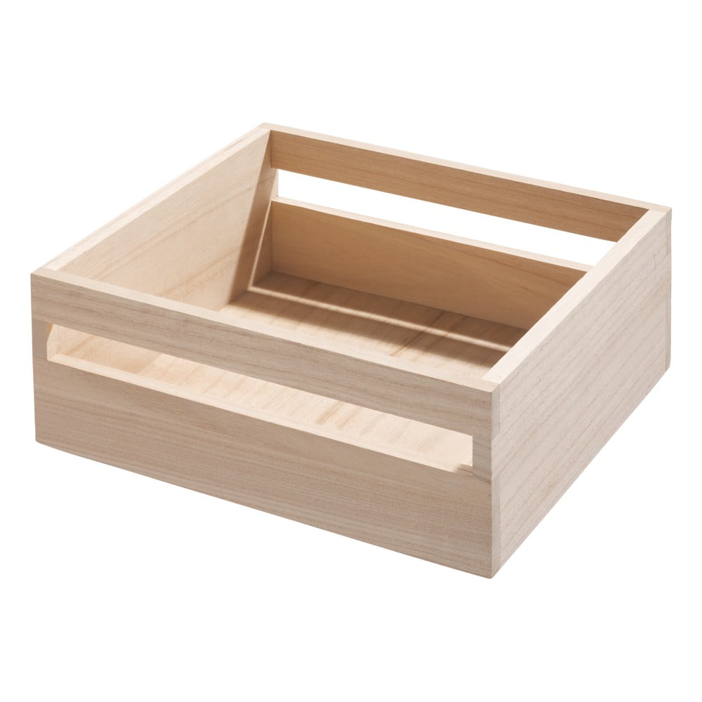 Cutie depozitare din lemn paulownia iDesign Eco Handled, 25,4 x 25,4 cm Cutie depozitare din lemn paulownia iDesign Eco Handled, 25,4 x 25,4 cm