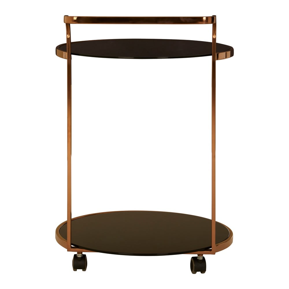 Măsuță de servire cu roți cu blat din sticlă ø 50 cm Ackley – Premier Housewares Măsuță de servire cu roți cu blat din sticlă ø 50 cm Ackley – Premier Housewares