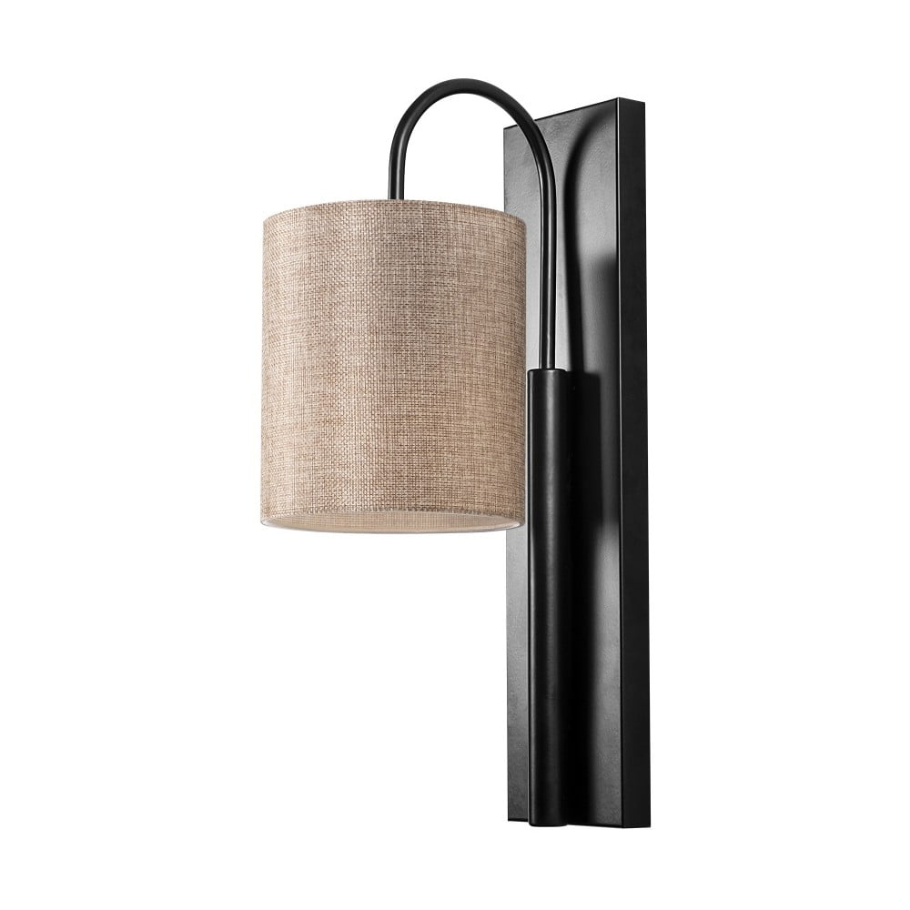 Aplică metalică cu abajur maro deschis Opviq lights Julia, negru Aplică metalică cu abajur maro deschis Opviq lights Julia, negru