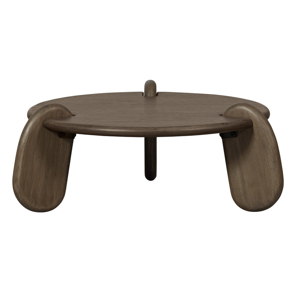 Măsuță de cafea maro rotundă cu blat cu aspect de lemn de nuc ø 100 cm Imbue – BePureHome Măsuță de cafea maro rotundă cu blat cu aspect de lemn de nuc ø 100 cm Imbue – BePureHome