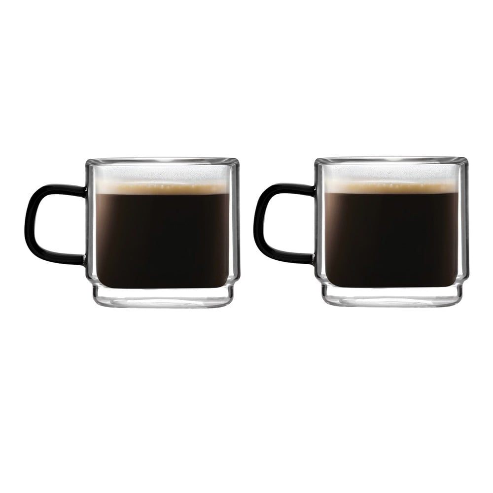 Căni 2 buc. pentru espresso din sticlă 80 ml Carbon – Vialli Design Căni 2 buc. pentru espresso din sticlă 80 ml Carbon – Vialli Design
