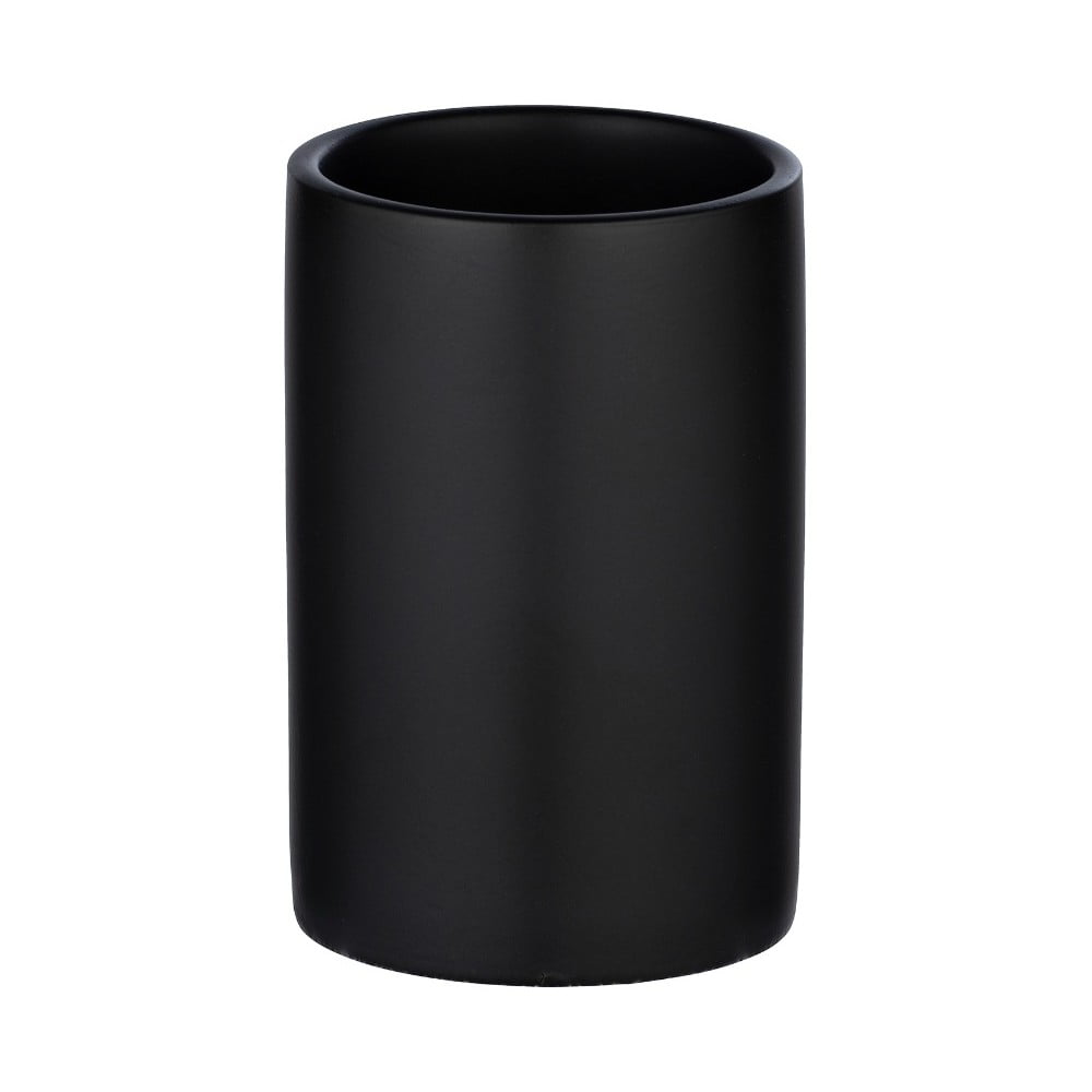Suport din ceramică pentru periuțele de dinți Wenko Polaris, negru mat Suport din ceramică pentru periuțele de dinți Wenko Polaris, negru mat