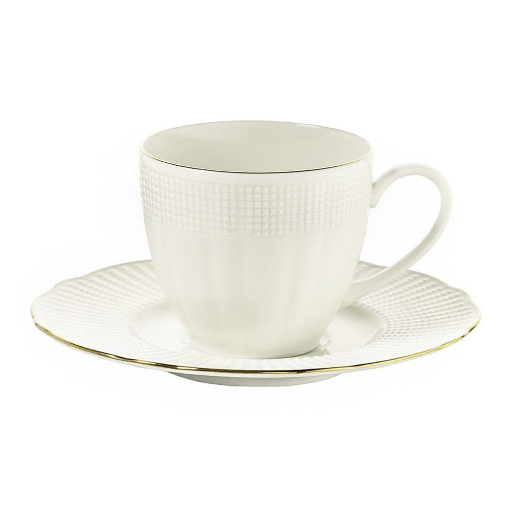 Set 6 cești din porțelan pentru cafea cu farfuriuțe Kutahya Cafe, 200 ml Set 6 cești din porțelan pentru cafea cu farfuriuțe Kutahya Cafe, 200 ml