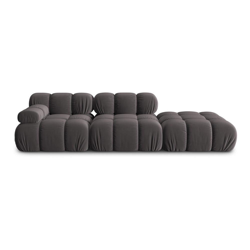Canapea gri închis cu tapițerie din catifea 282 cm Bellis – Micadoni Home Canapea gri închis cu tapițerie din catifea 282 cm Bellis – Micadoni Home
