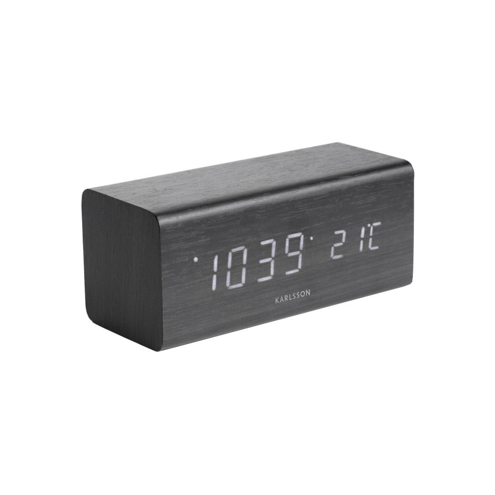 Ceas alarmă cu aspect de lemn Karlsson Block, 16 x 7,2 cm, negru Ceas alarmă cu aspect de lemn Karlsson Block, 16 x 7,2 cm, negru