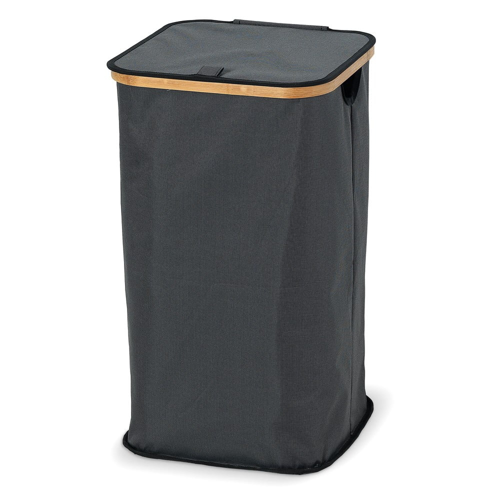 Coș de rufe din material textil cu margine din bambus Domopak Hamper, înălțime 58,5 cm, gri antracit Coș de rufe din material textil cu margine din bambus Domopak Hamper, înălțime 58,5 cm, gri antracit