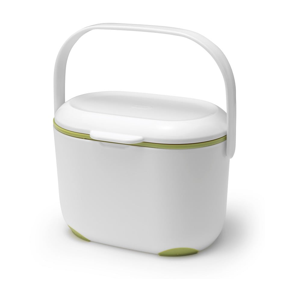 Recipient pentru deșeuri compostabile Addis Caddy, 2,5 l, alb-verde Recipient pentru deșeuri compostabile Addis Caddy, 2,5 l, alb-verde