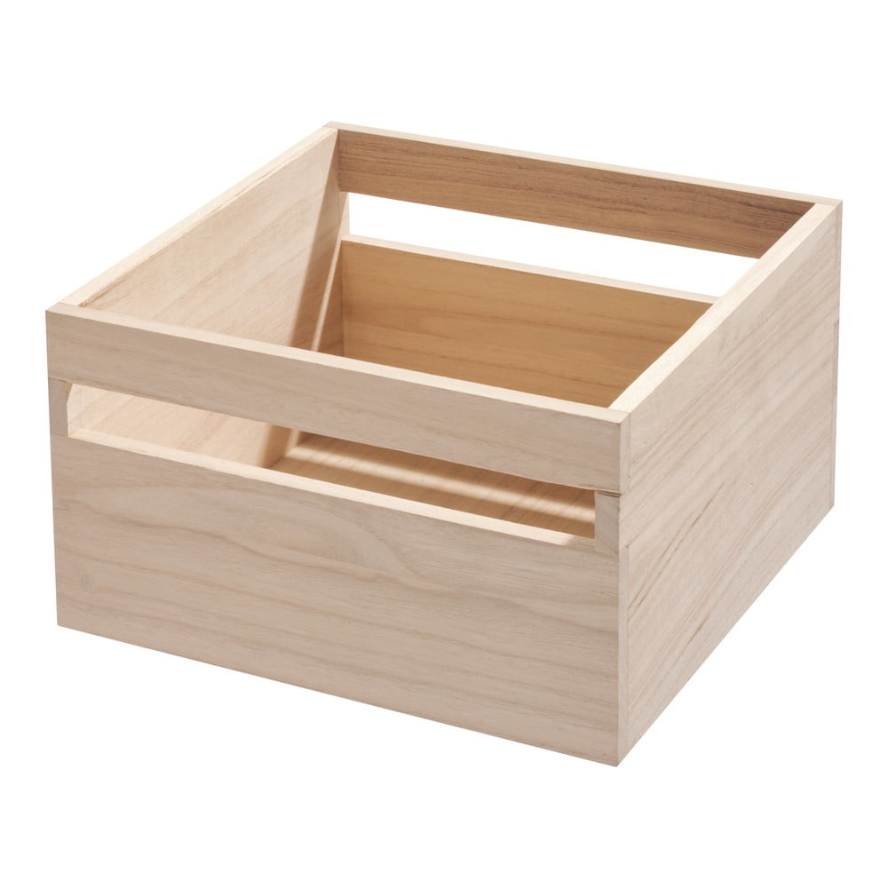 Cutie depozitare din lemn paulownia iDesign Eco Wood, 25,4 x 25,4 cm Cutie depozitare din lemn paulownia iDesign Eco Wood, 25,4 x 25,4 cm