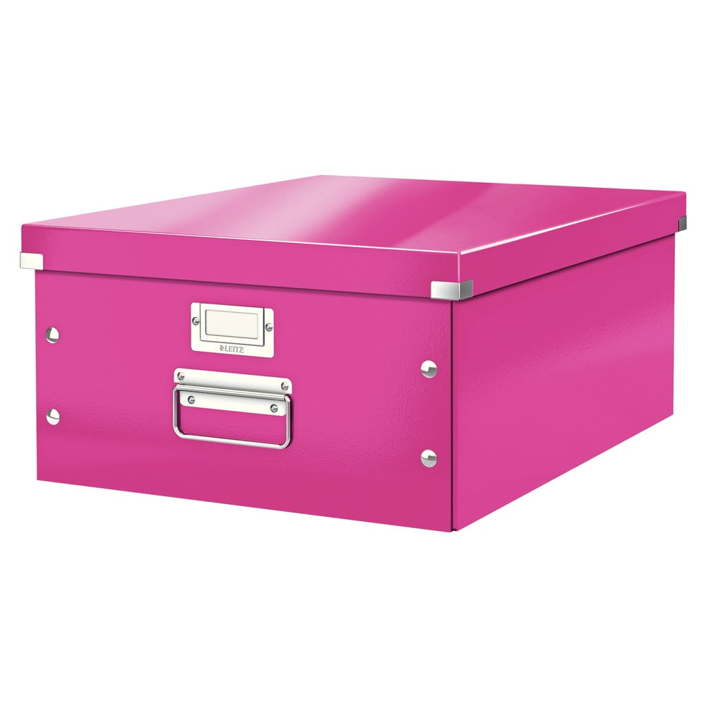 Cutie de depozitare roz din carton cu capac 37x48x20 cm Click&Store – Leitz Cutie de depozitare roz din carton cu capac 37x48x20 cm Click&Store – Leitz