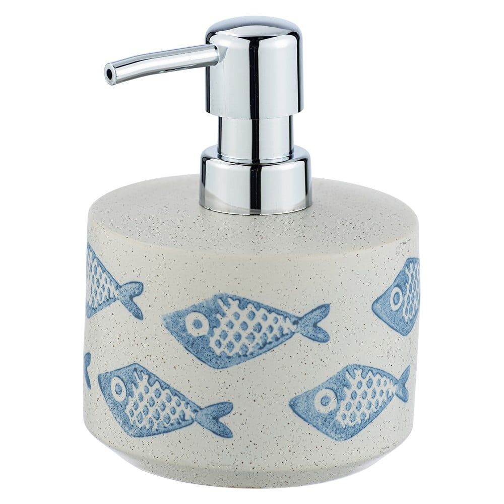 Dozator ceramică pentru săpun Wenko Aquamarin, 475 ml, alb - albastru Dozator ceramică pentru săpun Wenko Aquamarin, 475 ml, alb - albastru