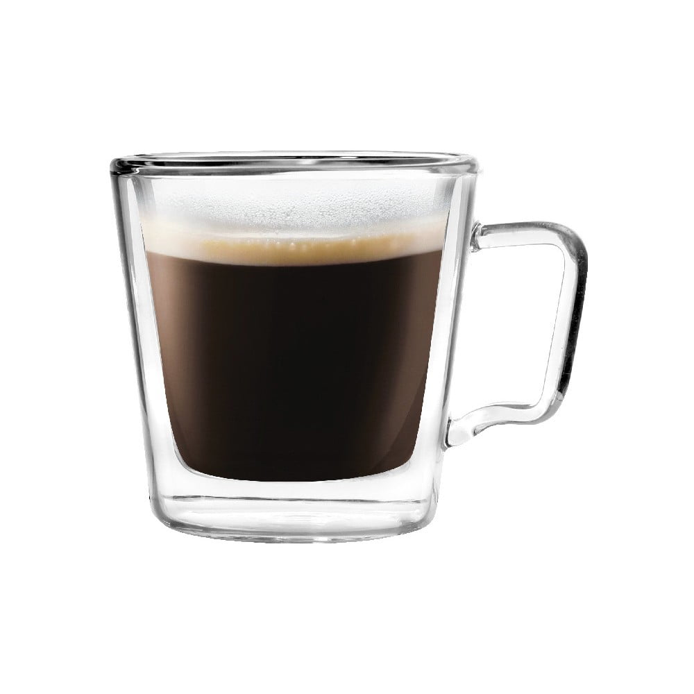 Set 2 cești pentru espresso din sticlă dublă Vialli Design, 80 ml Set 2 cești pentru espresso din sticlă dublă Vialli Design, 80 ml