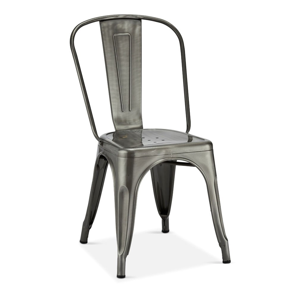 Scaune de dining gri-deschis 2 buc. din metal Korona – Furnhouse Scaune de dining gri-deschis 2 buc. din metal Korona – Furnhouse