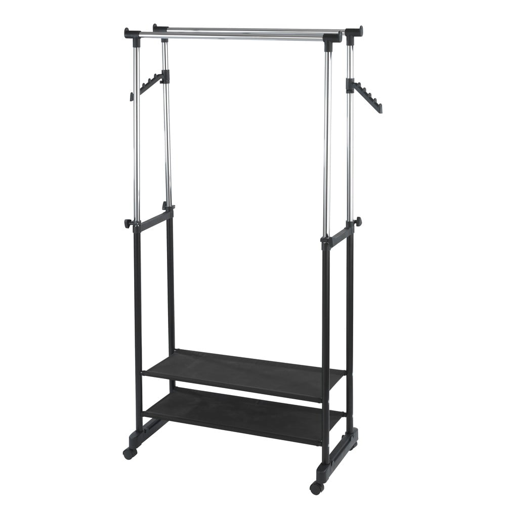 Suport de haine mobil telescopic din metal negru All In Black - Wenko Suport de haine mobil telescopic din metal negru All In Black - Wenko