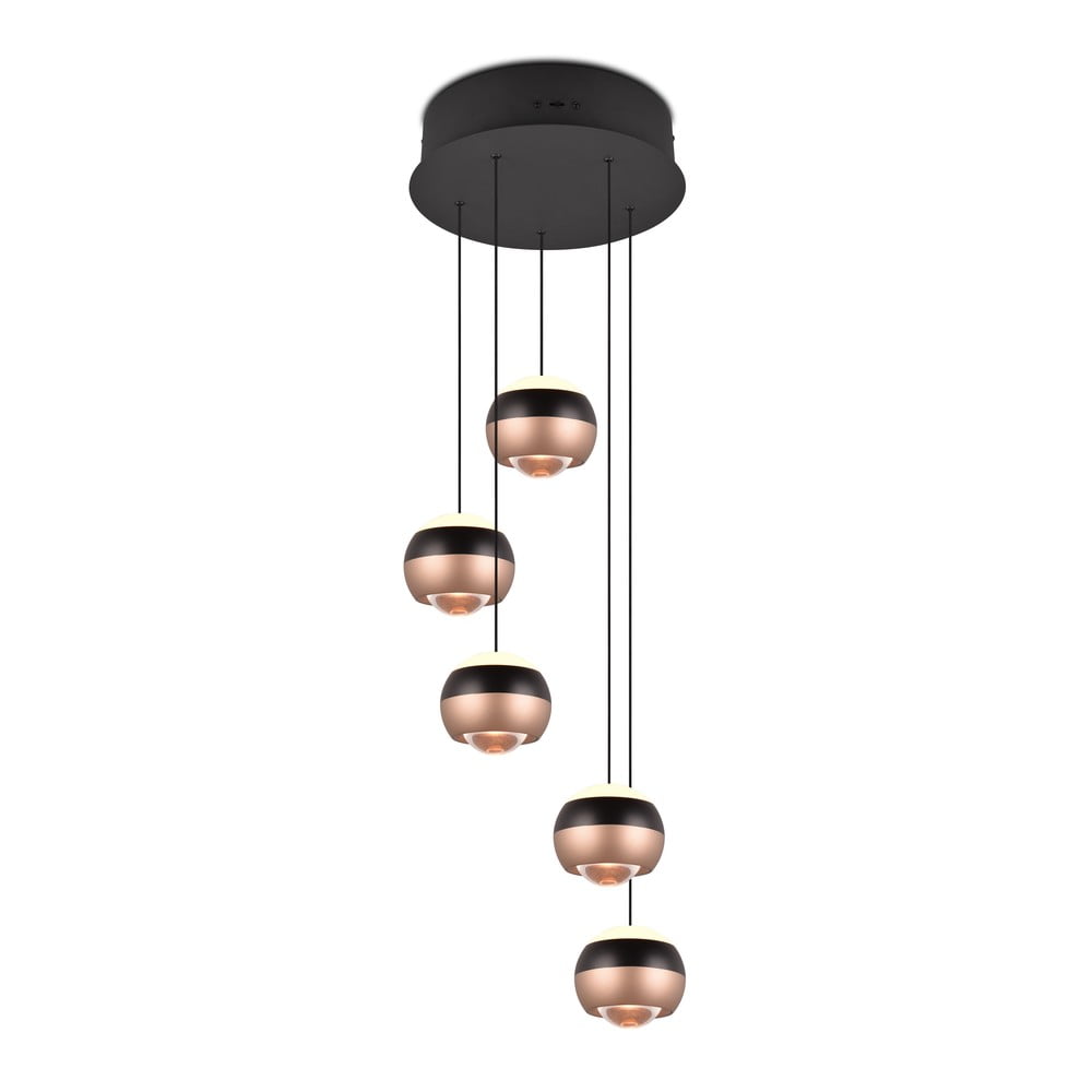 Lustră negru-arămiu LED cu abajur din metal ø 30 cm Orbit – Trio Select Lustră negru-arămiu LED cu abajur din metal ø 30 cm Orbit – Trio Select