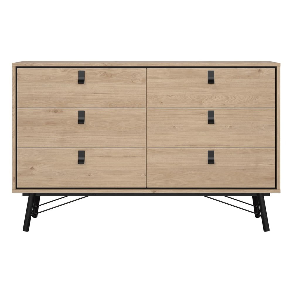 Comodă în culoare naturală joasă cu aspect de lemn de stejar 153x95 cm Ry – Tvilum Comodă în culoare naturală joasă cu aspect de lemn de stejar 153x95 cm Ry – Tvilum