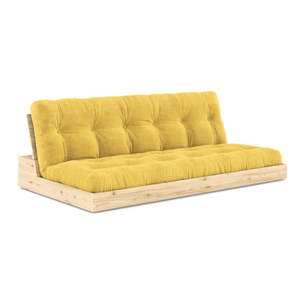 Canapea galbenă extensibilă cu tapițerie din catifea reiată 196 cm Base – Karup Design Canapea galbenă extensibilă cu tapițerie din catifea reiată 196 cm Base – Karup Design