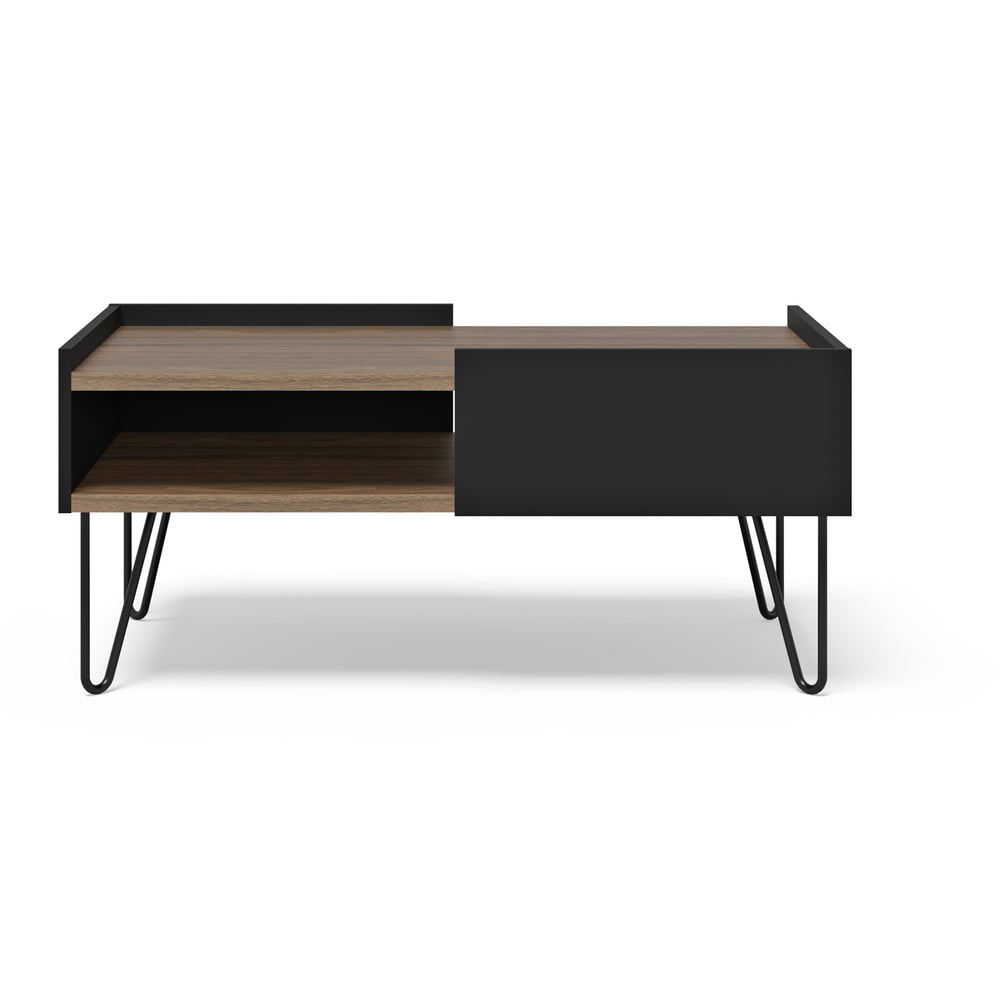 Măsuță de cafea negru-maro cu aspect de lemn de nuc 55x100 cm Nina – TemaHome Măsuță de cafea negru-maro cu aspect de lemn de nuc 55x100 cm Nina – TemaHome