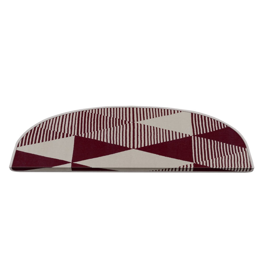 Covorașe pentru scări burgundy-albe 16 buc. 20x65 cm Triangles – Vitaus Covorașe pentru scări burgundy-albe 16 buc. 20x65 cm Triangles – Vitaus