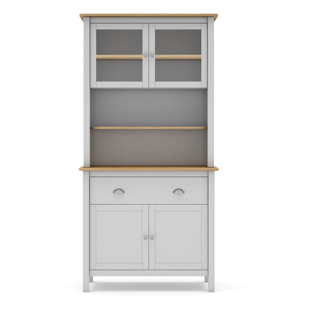 Vitrină alb/natural din lemn de pin 90x180,5 cm Misti – Marckeric Vitrină alb/natural din lemn de pin 90x180,5 cm Misti – Marckeric