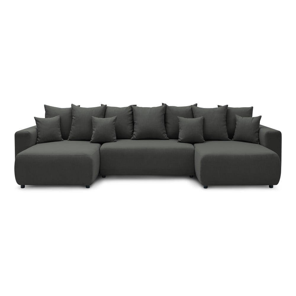 Canapea extensibilă în formă de U de culoare gri închis Envy - Bobochic Paris Canapea extensibilă în formă de U de culoare gri închis Envy - Bobochic Paris