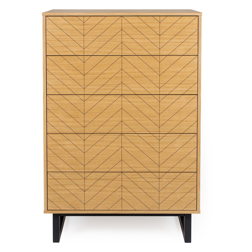 Comodă în decor de stejar Woodman Camden Herringbone Print, 80 x 123 cm Comodă în decor de stejar Woodman Camden Herringbone Print, 80 x 123 cm