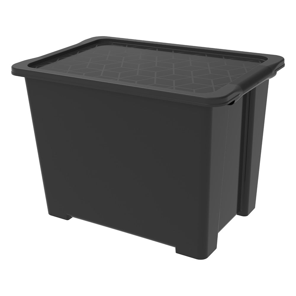 Cutie de depozitare negru lucios din plastic cu capac Evo Easy - Rotho Cutie de depozitare negru lucios din plastic cu capac Evo Easy - Rotho