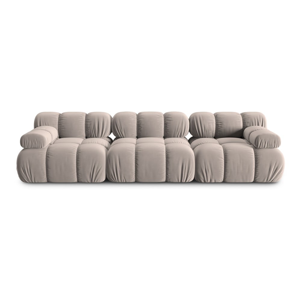 Canapea bej cu tapițerie din catifea 282 cm Bellis – Micadoni Home Canapea bej cu tapițerie din catifea 282 cm Bellis – Micadoni Home
