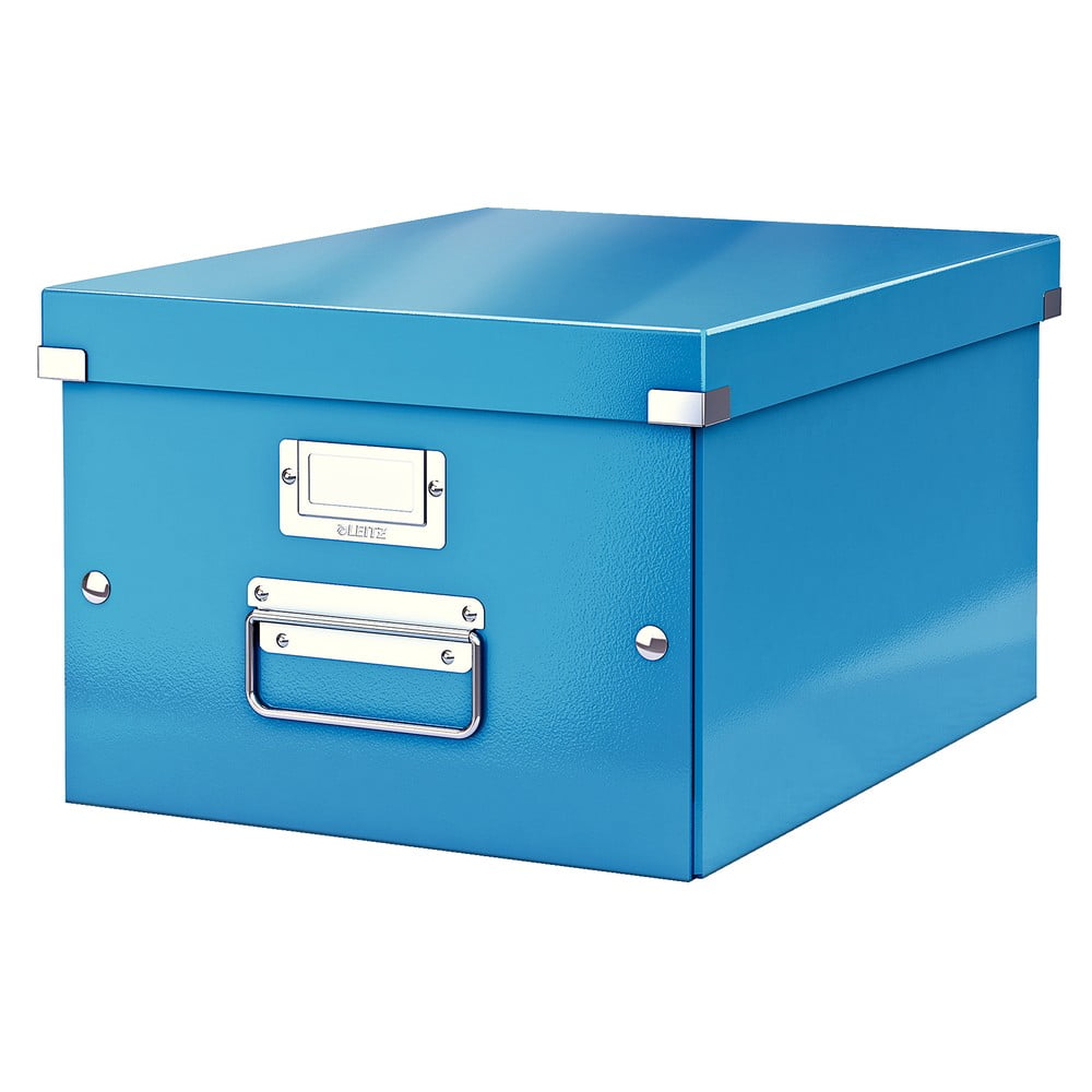 Cutie de depozitare albastră din carton cu capac 28x37x20 cm Click&Store – Leitz Cutie de depozitare albastră din carton cu capac 28x37x20 cm Click&Store – Leitz